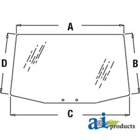 A & I PRODUCTS Glass, Rear 56" x38" x6" A-R110990